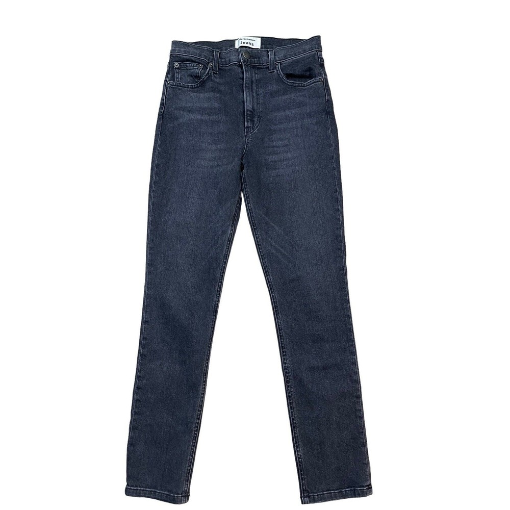 Reformation High & Skinny Crop Avalon Black Wash‎ Jeans Size 27 LY799
